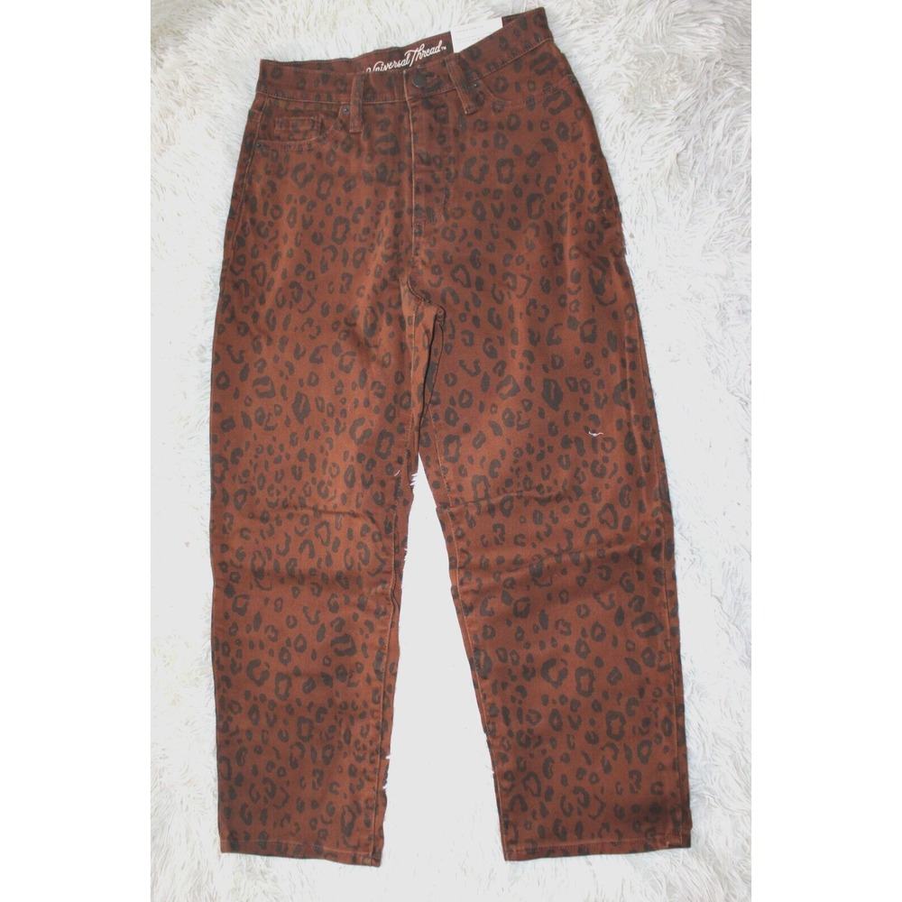 Women's Universal Thread Brown leopard Print Straight Pants Size 00